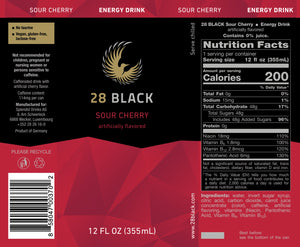28 BLACK Sour Cherry 12 Fl Oz, 24pk Case
