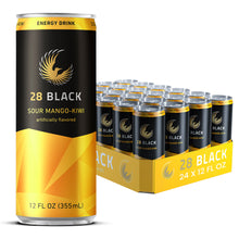 Load image into Gallery viewer, 28 BLACK Sour Mango Kiwi 12 Fl Oz, 24pk Case