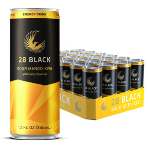 28 BLACK Sour Mango Kiwi 12 Fl Oz, 24pk Case